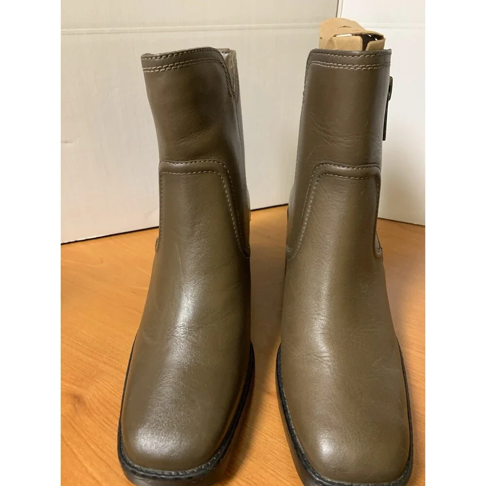 Naturalizer Emmy Brown Leather Booties‎ Size 8.5M Side Zip